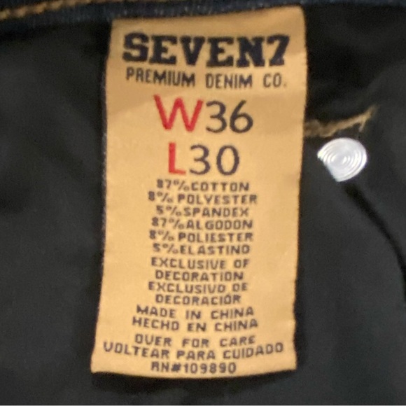 Seven7 Men's Jeans Straight Leg Style# SN1364F Blue Medium Wash Denim Size 36/30 - Picture 6 of 7